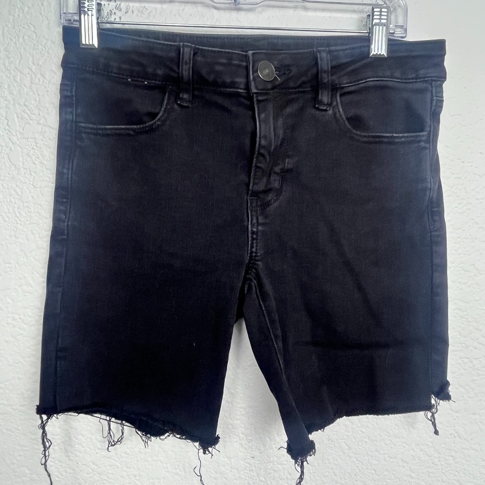 American Eagle‎ Outfitters Cut Off Shorts Womens 8 Black Denim Cotton Stretch